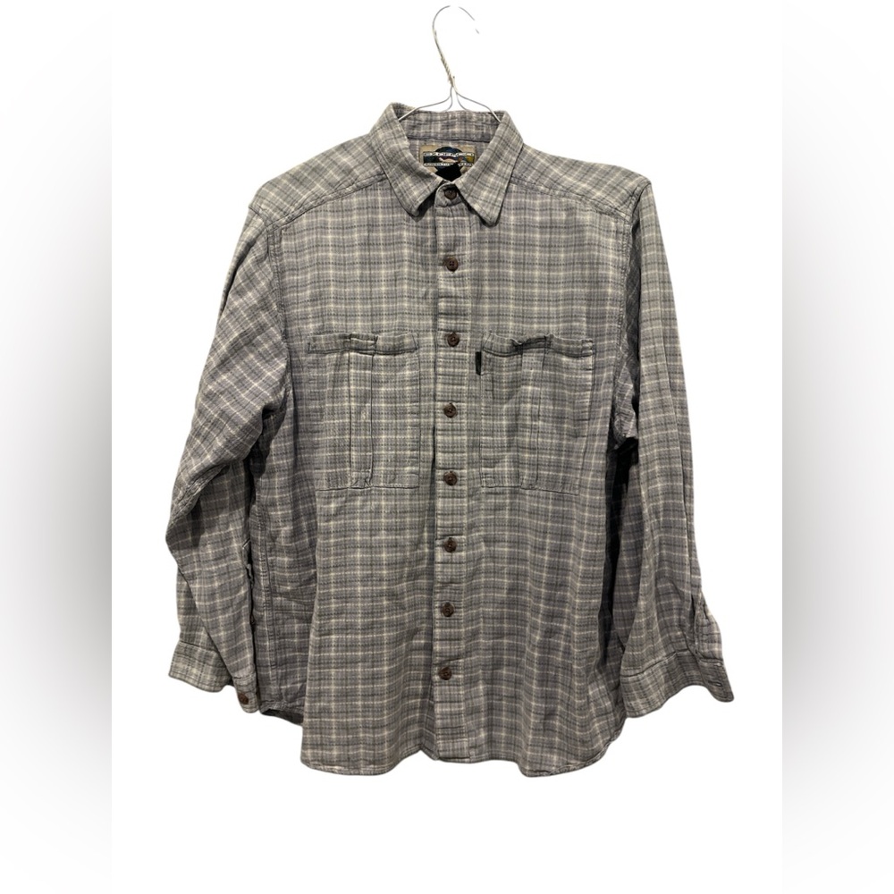Vintage EXOFFICIO‎ Men’s Medium Long Sleeve Shirt Purple Button Up Plaid Cotton